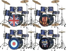 FULL COLOUR CUSTOM DRUMKIT DECAL STICKER bass drum head skin