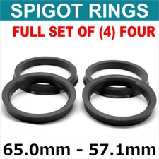 65.0 - 57.1 SET OF 4 SPIGOT RINGS For Alloy Wheel Hub Centric wheel spacer