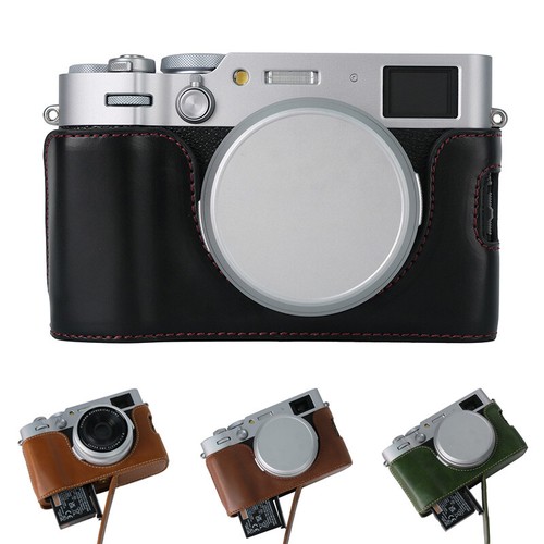Leather half case - leather, fuji
