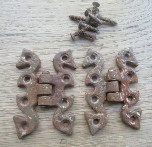 Pair vintage rustic cast - of,