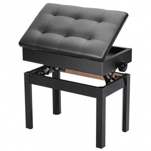 Adjustable piano stool - adjustable, faux