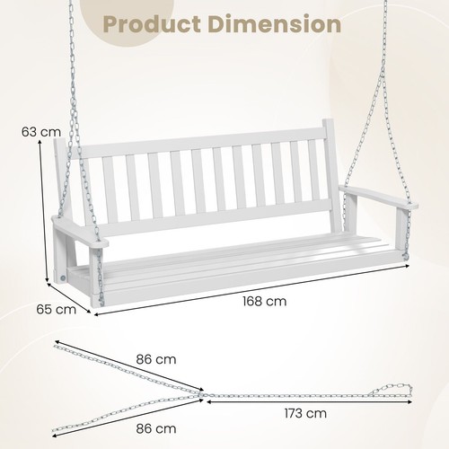 Wooden person patio swing - 3-person,