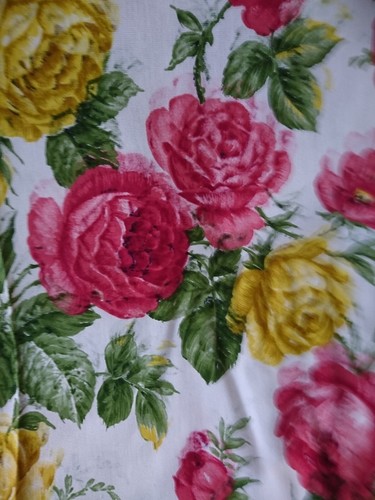 Vtg cabbage rose floral - cabbage,