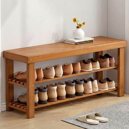 Tier wooden shoe - wooden, rack