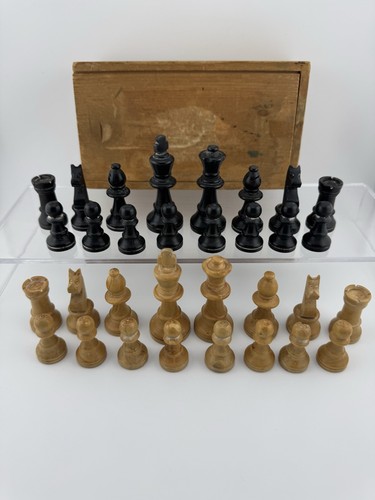 Vintage wooden chess set with - chess,