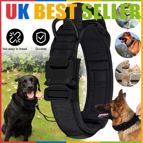 Black tactical dog collar - black,