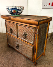Antique bamboo miniature chest