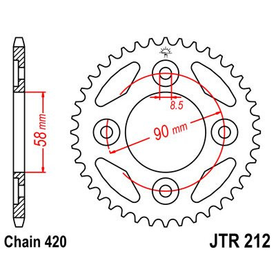 Sprockets rear sproket 212 - sprockets,