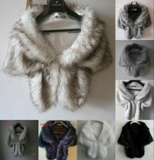 Faux Fur Shawl Warm Shawl Party Women Coat Jacket Wrap Bridal Bolero Shrug Stole
