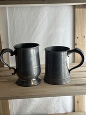 2 x Pewter Tankards Vintage