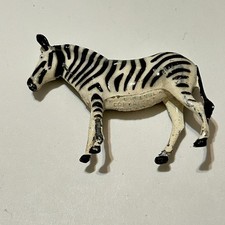 Vintage Made In England Britain's Lead Model Toy Zoo Animal Standing Zebra