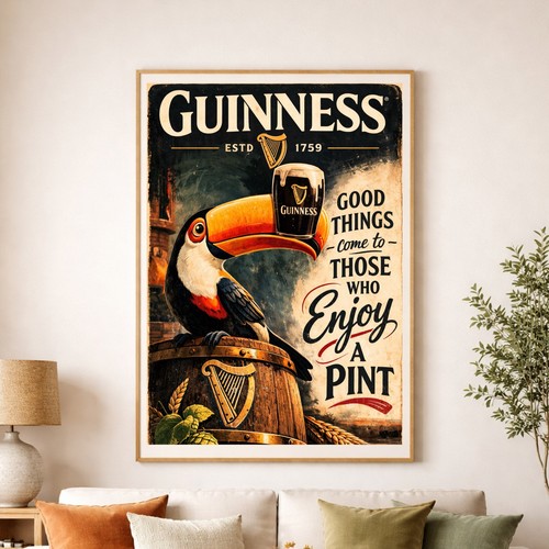Vintage style guinness print - style,