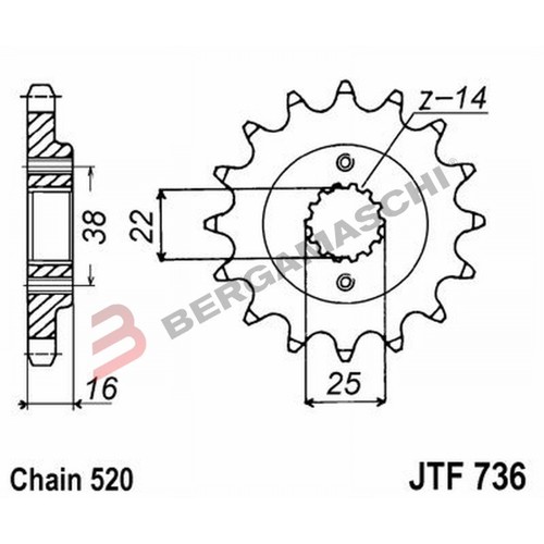 Sprocket 736 z13 ducati - sprocket, jt