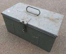 Vintage Metal Tool Box Storage Toolbox With Carry Handle