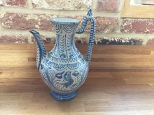 Vintage Hand Painted Blue Jug