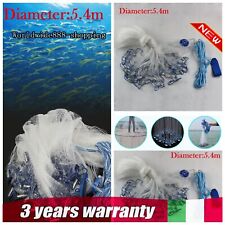 Rete da pesca Rezzaglio Sciabica Mare Net Sinker 18ft Muggine Cefalo Alici 5.4 m