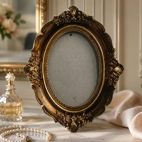 Vintage baroque oval photo - baroque,