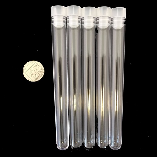 Plastic test tubes clear - plastic, 150mm