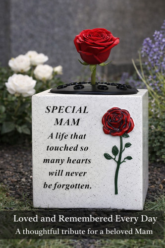 Mam memorial grave vase rose - mam,