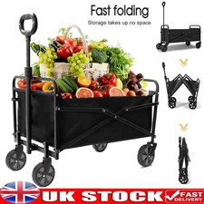 200KG Heavy Duty Garden Camping Beach Cart Festival Trolley Wagon Cart Foldable^