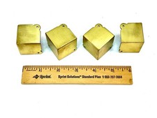 Set/4 NOS Vintage Cast Brass Corner Caps furniture steamer trunk chest tack box