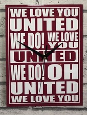 Novelty Wall Clock, Man Utd We Love You, Man Cave, Shed, Garage, Home