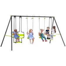 Outsunny Garden Swing Set w/ Double Swings, Swing Seats