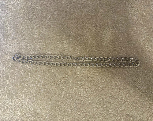 Thick silver tone curb link - tone,