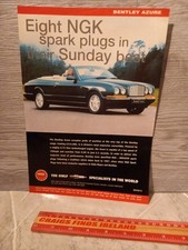 Rare Vintage Bentley Azure NGK Spark Plug A4 Frameable Poster  