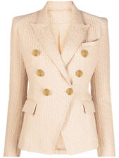 Balmain monogram-jacquard double-breasted blazer