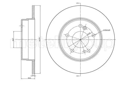 Brake disc solid 0277c - 2x,