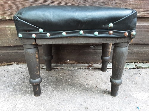 Early antique black leather - black,