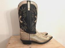 Men's vintage black Snakeskin Legend Riders cowboy boots. UK 7/8