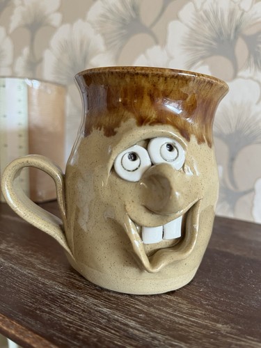 Vintage ugly pottery mug - pottery,