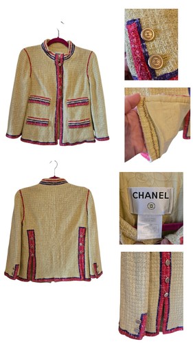 Chanel tweed jacket size uk - tweed,