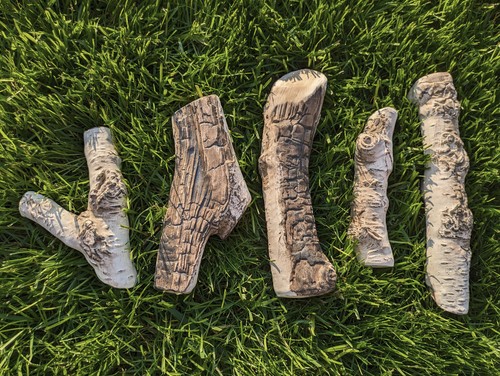 Ceramic logs pcs hand - hand, made