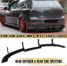 Fits VW Golf MK5 R32 2004-2009 Rear Bumper Diffuser Shark Fin Style Gloss Black
