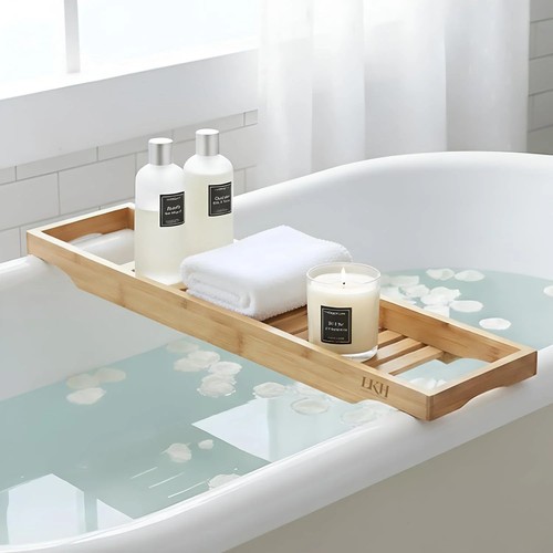 Lkh bamboo wooden bath caddy - bamboo,