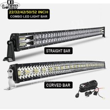22 32 42 50 52inch LED Work Light Bar Flood Spot 12v Offroad SUV 4x4 ATV Driving