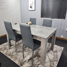 Grey Dining Table And 4 Chairs