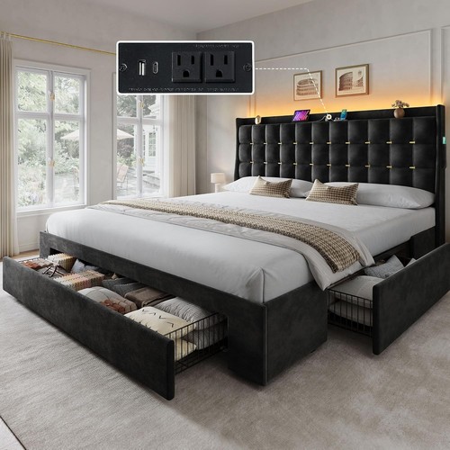 King size led bed frame - size,