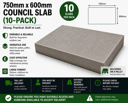 750mm 600mm council - council, slab