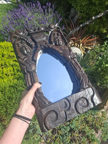 Hand carved folk - carved, mirror