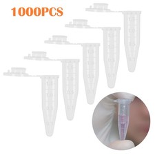 1000 Pack 1.5ml Clear Plastic