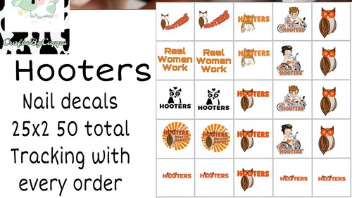 Hooters waterslide nail art - waterslide,