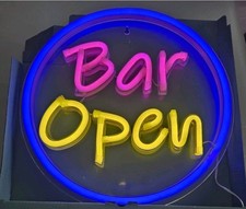 BAR OPEN Neon Effect Outdoor /
