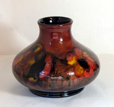 Large William Moorcroft Pottery Flambe Flowers Vase
