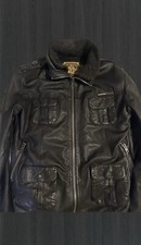 Mens Superdry Limited Edition BRAD leather jacket - L - Black 