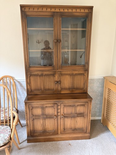 Ercol dark glazed part unit - 2,