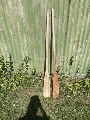 Vintage wooden oars - vintage,